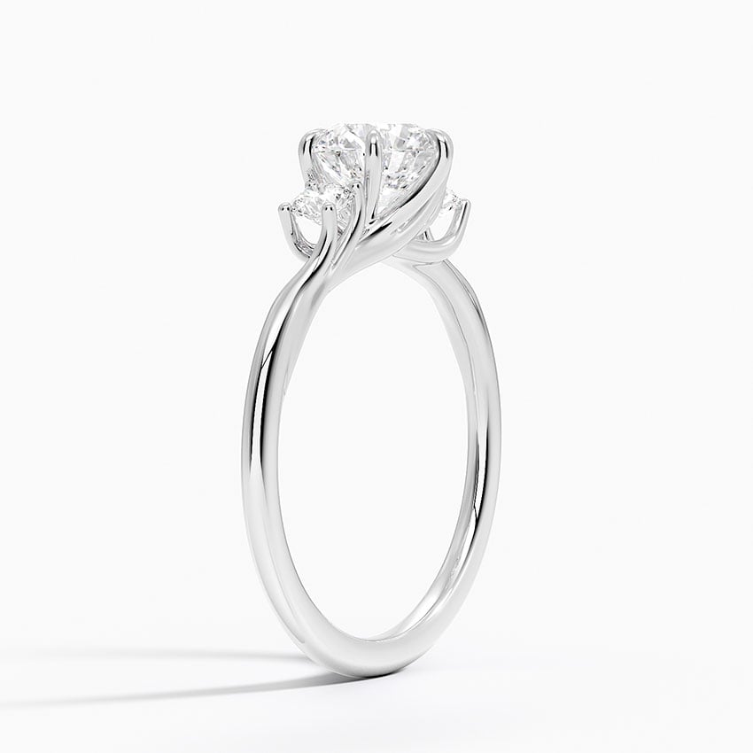 Delilah Three Stone Diamond Ring Platinum Round Engagement Ring