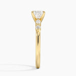 Versailles One-Quarter Coverage Diamond Ring Yellow Gold 18k Asscher Engagement Ring