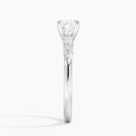 Versailles One-Quarter Coverage Diamond Ring Platinum Cushion Engagement Ring