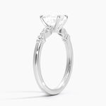 Versailles One-Quarter Coverage Diamond Ring Platinum Emerald Engagement Ring