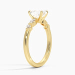 Versailles One-Quarter Coverage Diamond Ring Yellow Gold 18k Emerald Engagement Ring