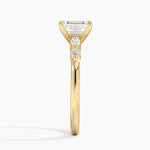 Versailles One-Quarter Coverage Diamond Ring Yellow Gold 18k Emerald Engagement Ring