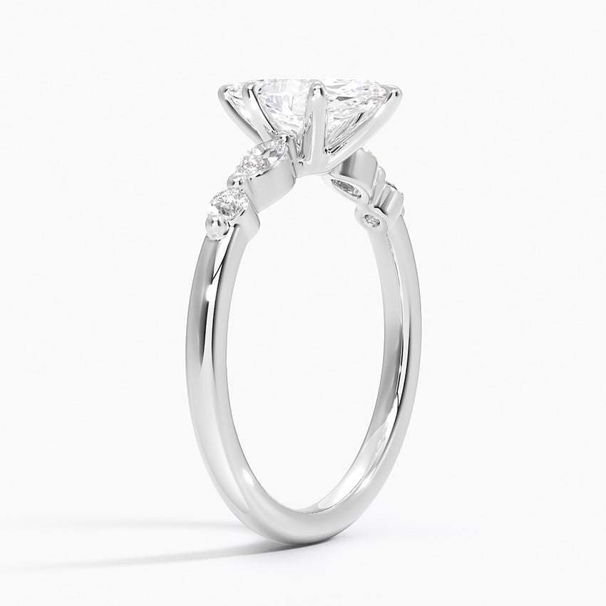 Versailles One-Quarter Coverage Diamond Ring Platinum Marquise Engagement Ring