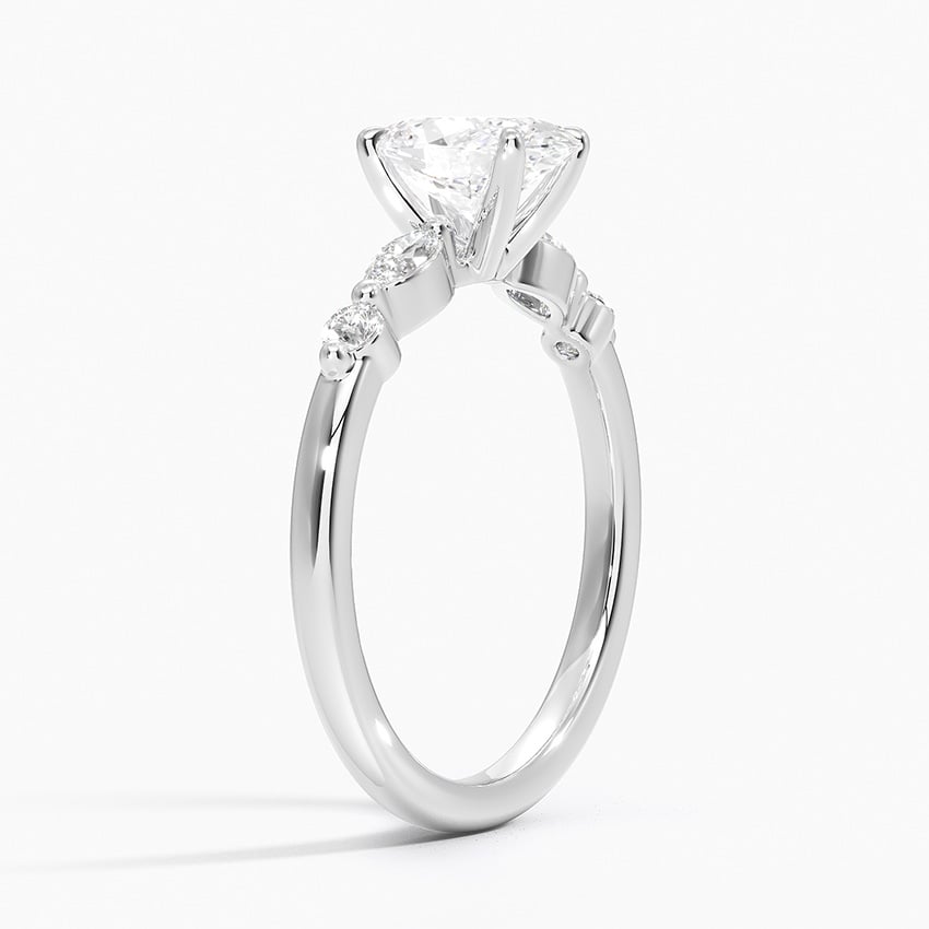 Versailles One-Quarter Coverage Diamond Ring Platinum Oval Engagement Ring