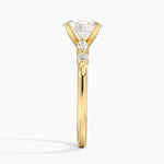 Versailles One-Quarter Coverage Diamond Ring Yellow Gold 18k Oval Engagement Ring