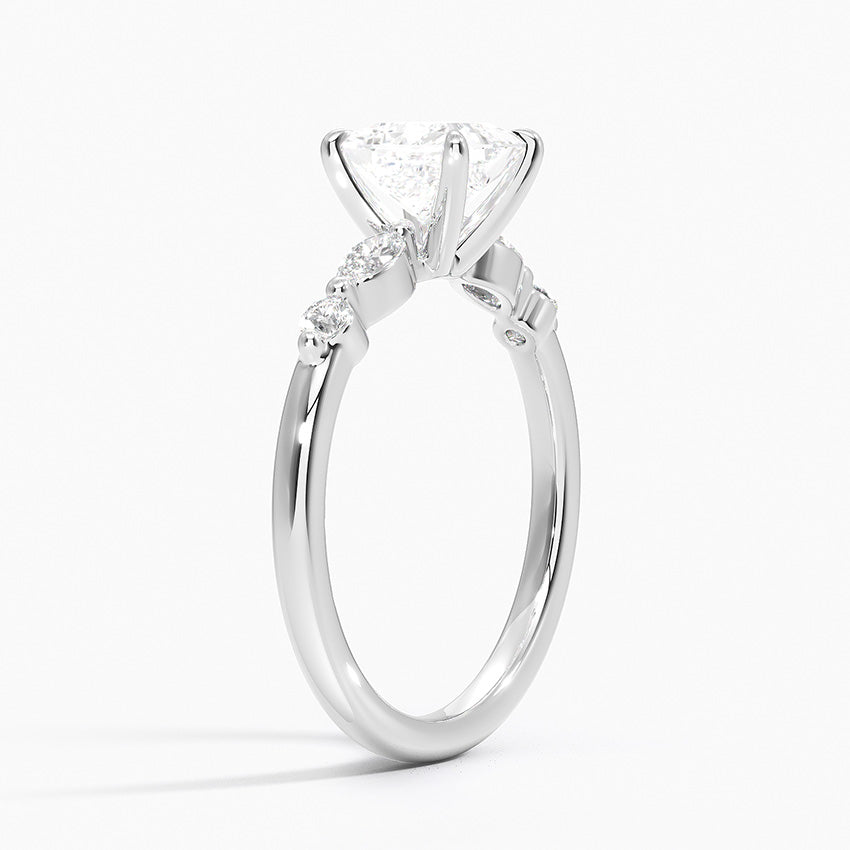 Versailles One-Quarter Coverage Diamond Ring Platinum Princess Engagement Ring