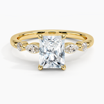 Versailles One-Quarter Coverage Diamond Ring Yellow Gold 18k Radiant Engagement Ring
