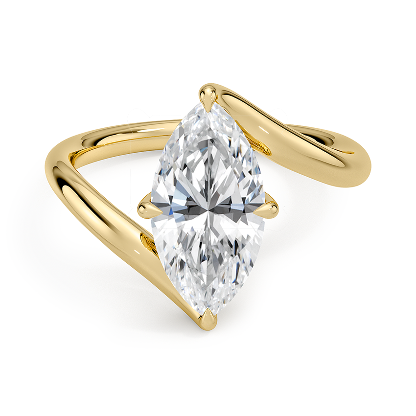 Atelier Solitaire Engagement Ring 18K Yellow Gold MQ