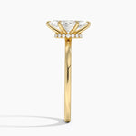Secret Halo Six-Prong Diamond Ring Yellow Gold 18k Marquise Engagement Ring