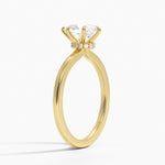 Secret Halo Six-Prong Diamond Ring Yellow Gold 18k Princess Engagement Ring