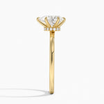Secret Halo Six-Prong Diamond Ring Yellow Gold 18k Princess Engagement Ring