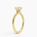 Secret Halo Six-Prong Diamond Ring Yellow Gold 18k Round Engagement Ring