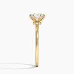 Secret Halo Six-Prong Diamond Ring Yellow Gold 18k Round Engagement Ring