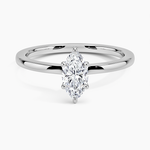 Secret Halo Six-Prong Diamond Ring Platinum Marquise Engagement Ring