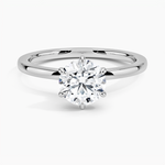 Secret Halo Six-Prong Diamond Ring Platinum Round Engagement Ring
