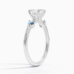 Camellia Indigo Milgrain Ring Platinum Asscher Engagement Ring