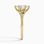 Camellia Indigo Milgrain Ring Yellow Gold 18k Marquise Engagement Ring