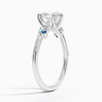 Camellia Indigo Milgrain Ring Platinum Pear Engagement Ring