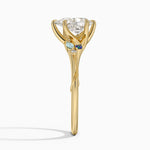 Camellia Indigo Milgrain Ring Yellow Gold 18k Pear Engagement Ring