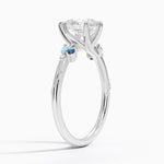 Camellia Milgrain Diamond Ring Platinum Pear Engagement Ring