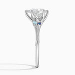 Camellia Milgrain Diamond Ring Platinum Pear Engagement Ring