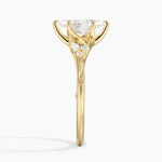 Camellia Milgrain Diamond Ring Yellow Gold 18k Marquise Engagement Ring