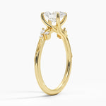 Camellia Milgrain Diamond Ring Yellow Gold 18k Oval Engagement Ring