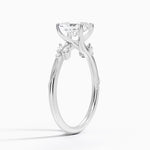 Camellia Milgrain Diamond Ring Platinum Radiant Engagement Ring