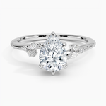 Camellia Milgrain Diamond Ring Platinum Pear Engagement Ring