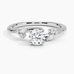Camellia Milgrain Diamond Ring Platinum Round Engagement Ring