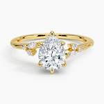 Camellia Indigo Milgrain Ring Yellow Gold 18k Pear Engagement Ring