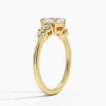 Camellia Three Stone Diamond Ring (1/3 ct. tw.) Yellow Gold 18k Asscher Engagement Ring