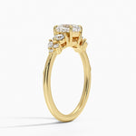 Camellia Three Stone Diamond Ring (1/3 ct. tw.) Yellow Gold 18k Cushion Engagement Ring