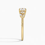 Camellia Three Stone Diamond Ring (1/3 ct. tw.) Yellow Gold 18k Cushion Engagement Ring