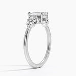 Camellia Three Stone Diamond Ring (1/3 ct. tw.) Platinum Emerald Engagement Ring
