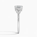 Camellia Three Stone Diamond Ring (1/3 ct. tw.) Platinum Emerald Engagement Ring