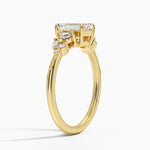 Camellia Three Stone Diamond Ring (1/3 ct. tw.) Yellow Gold 18k Emerald Engagement Ring