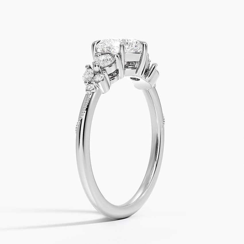 Camellia Three Stone Diamond Ring (1/3 ct. tw.) Platinum Heart Engagement Ring