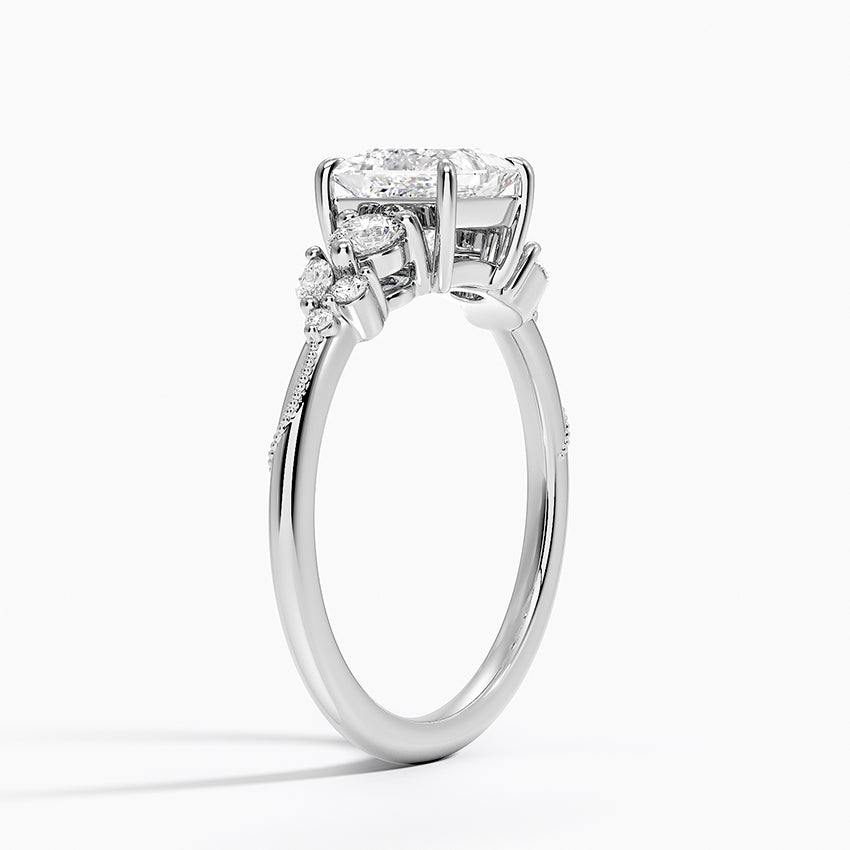 Camellia Three Stone Diamond Ring (1/3 ct. tw.) Platinum Princess Engagement Ring