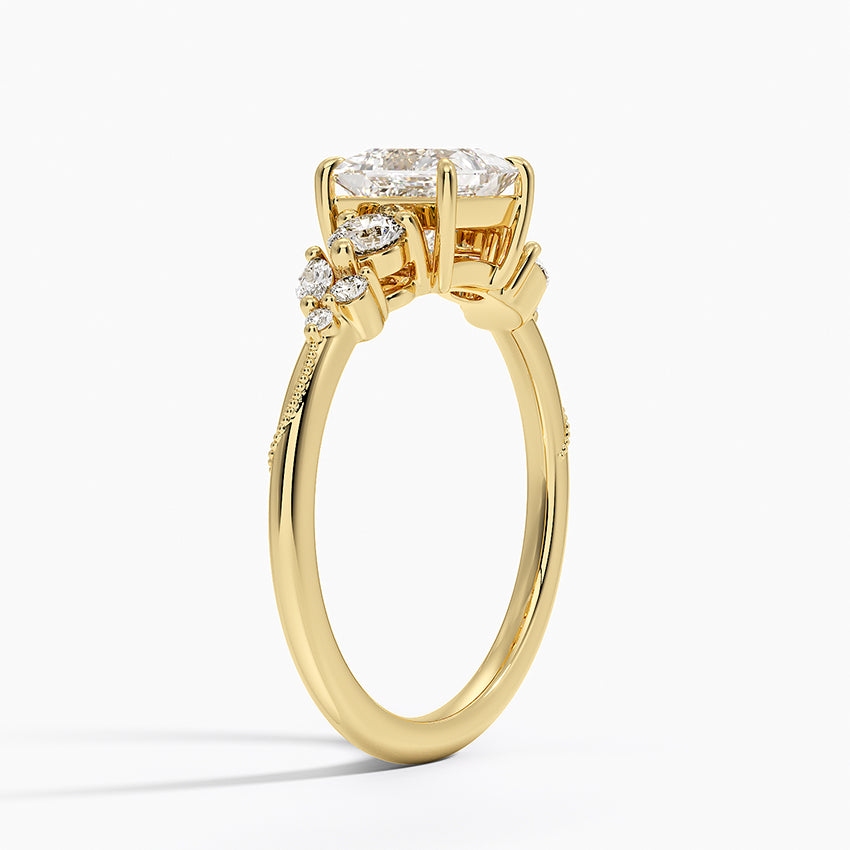 Camellia Three Stone Diamond Ring (1/3 ct. tw.) Yellow Gold 18k Princess Engagement Ring