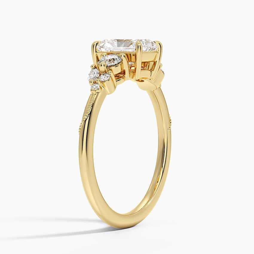 Camellia Three Stone Diamond Ring (1/3 ct. tw.) Yellow Gold 18k Radiant Engagement Ring