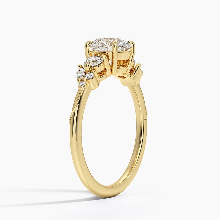 Camellia Three Stone Diamond Ring (1/3 ct. tw.) Yellow Gold 18k Round Engagement Ring