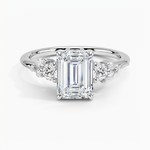 Camellia Three Stone Diamond Ring (1/3 ct. tw.) Platinum Emerald Engagement Ring