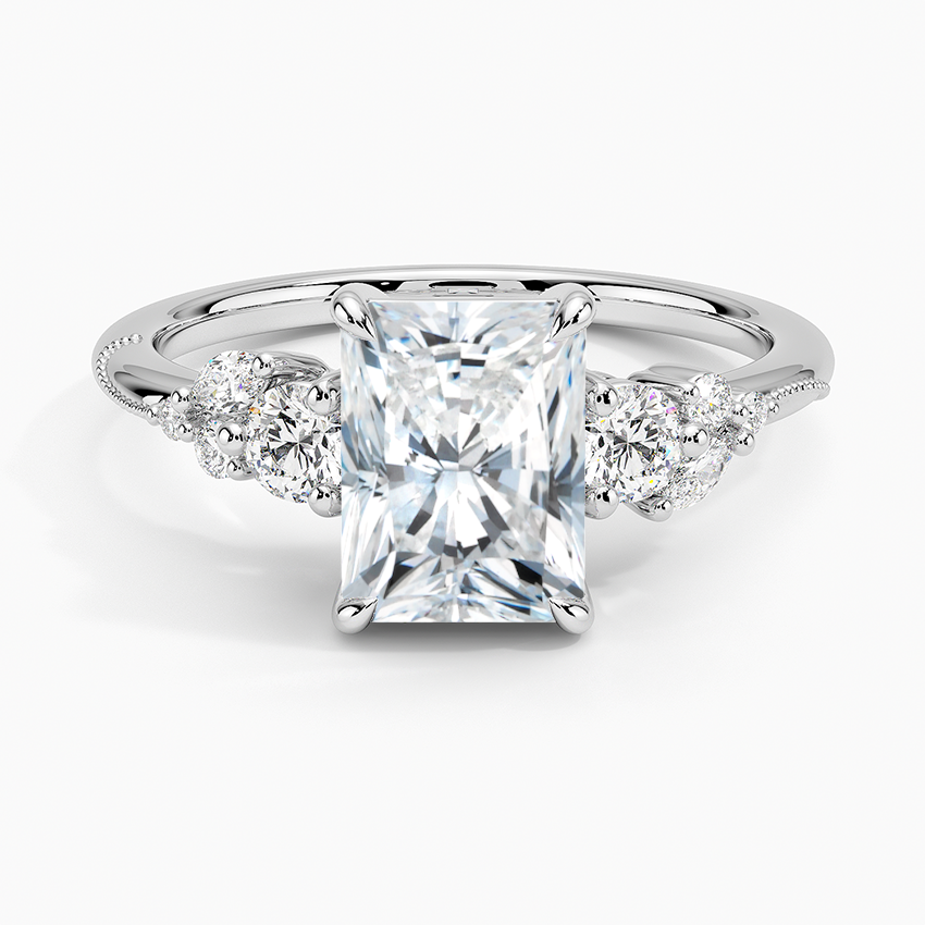 Camellia Three Stone Diamond Ring (1/3 ct. tw.) Platinum Radiant Engagement Ring