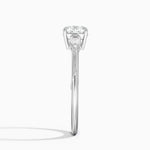 Camellia Three Stone Pear Diamond Ring Platinum Cushion Engagement Ring