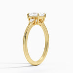 Camellia Three Stone Pear Diamond Ring Yellow Gold 18k Princess Engagement Ring