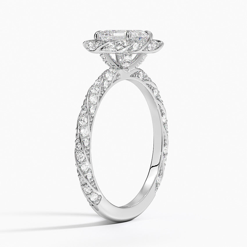 Nova Halo Diamond Ring (1/2 ct. tw.) Platinum Asscher Engagement Ring
