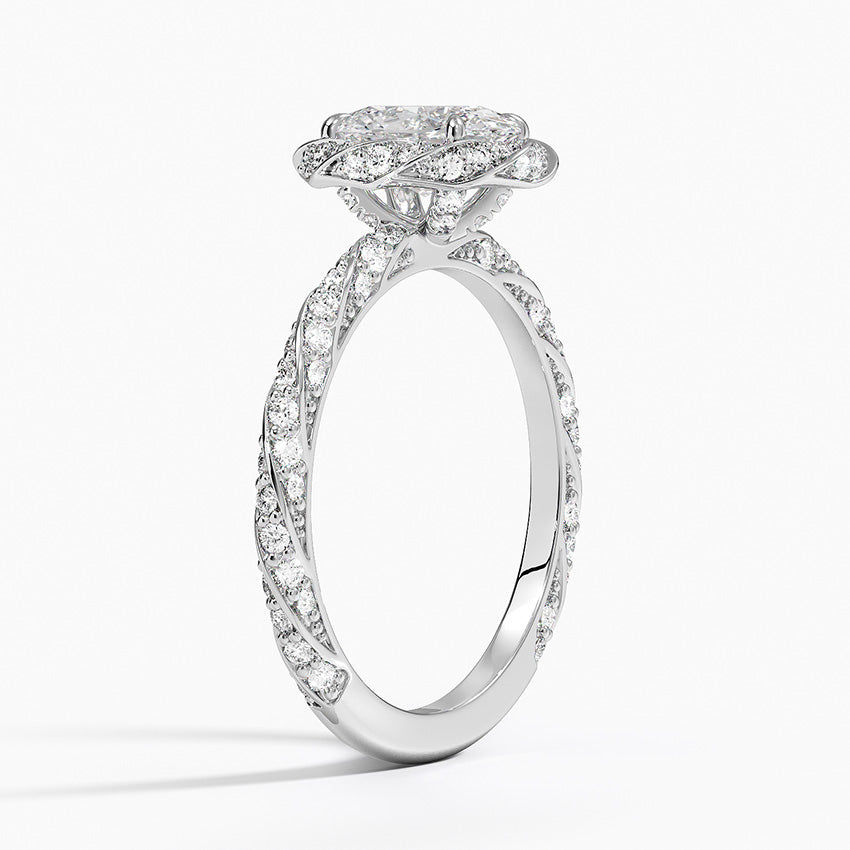 Nova Halo Diamond Ring (1/2 ct. tw.) Platinum Oval Engagement Ring