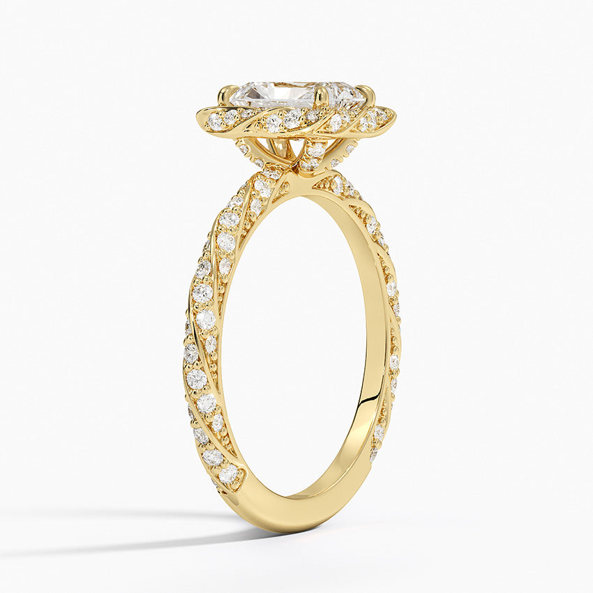 Nova Halo Diamond Ring (1/2 ct. tw.) Yellow Gold 18k Radiant Engagement Ring