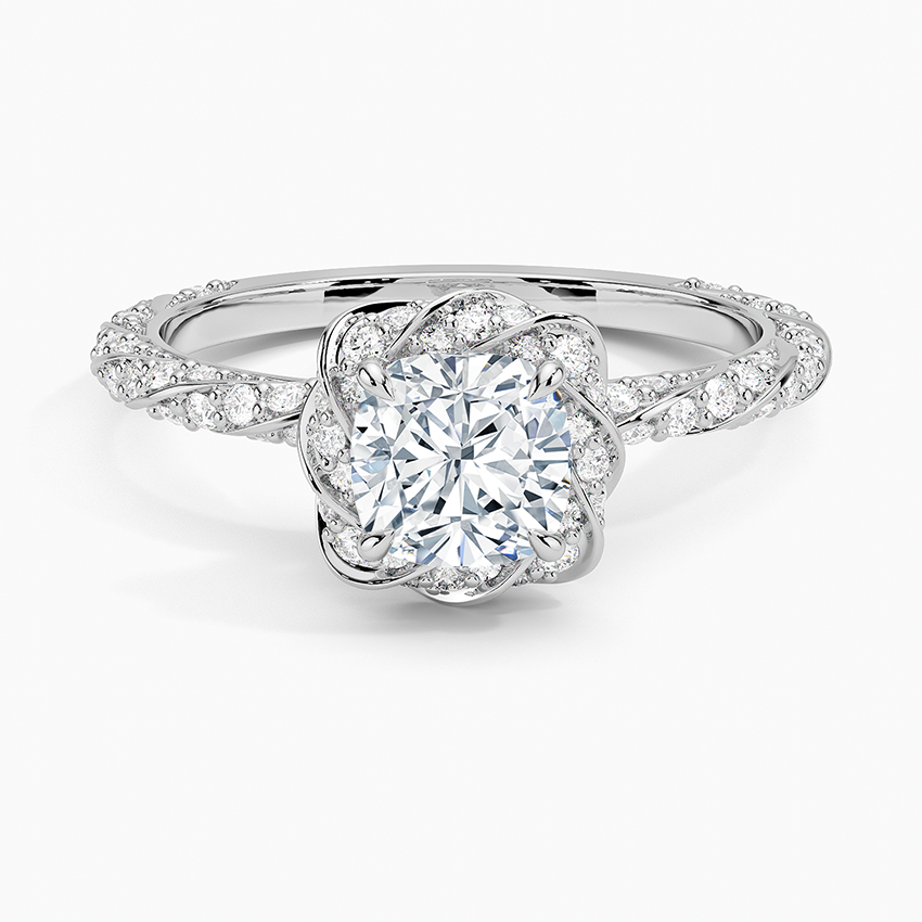 Nova Halo Diamond Ring (1/2 ct. tw.) Platinum Cushion Engagement Ring